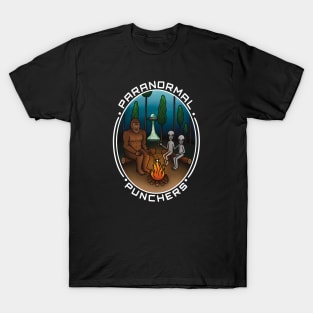 Bigfoot and Aliens Toasting Marshmallows T-Shirt